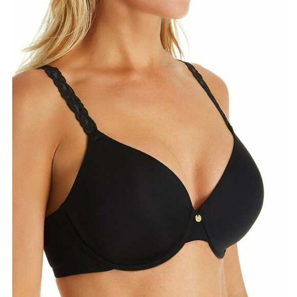 🆕NATORI Pure Luxe Full Underwire T-Shirt Bra 34G Black #732080 - Picture 3 of 11